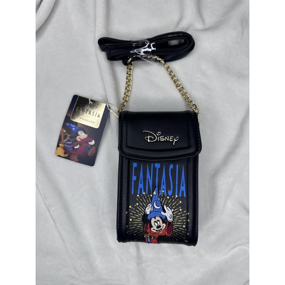 Primark Disney Fantasia Crossbody Bag Womens Small Black Mickey Mouse Stars